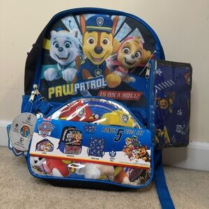 Paw Patrol Blue Backpack Set NWT